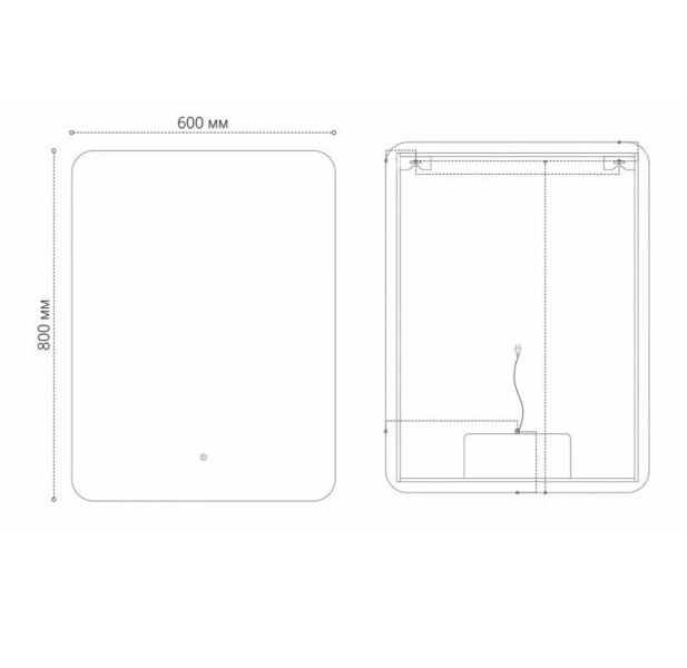 Зеркало с подсветкой Grossman Elegans 60 см прямоугольное 176080 (детальная фотография), нет в наличии