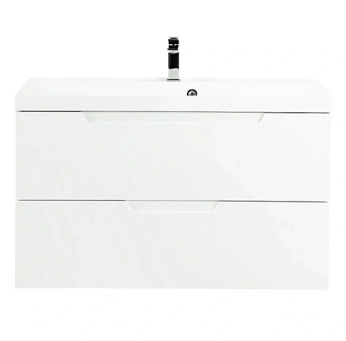 Тумба под раковину подвесная BelBagno Vittoria 100 см bianco lucido покрытие эмаль - фото 4