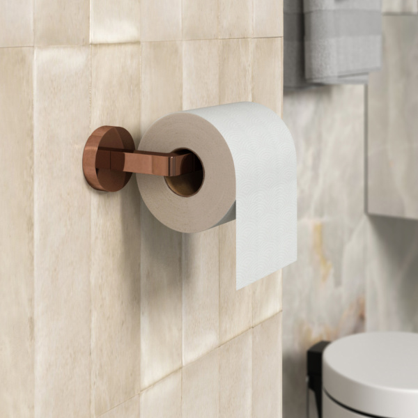 Бумагодержатель WasserKRAFT Asphe розовое золото K-77796 (детальная фотография), металлические