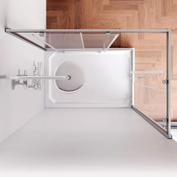 Душевой уголок Am.Pm Gem 120x80 см стекло прозрачное, профиль хром W90G-404-120280-MT (детальная фотография), хром