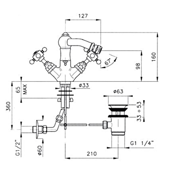 Схема (детальная фотография), для биде