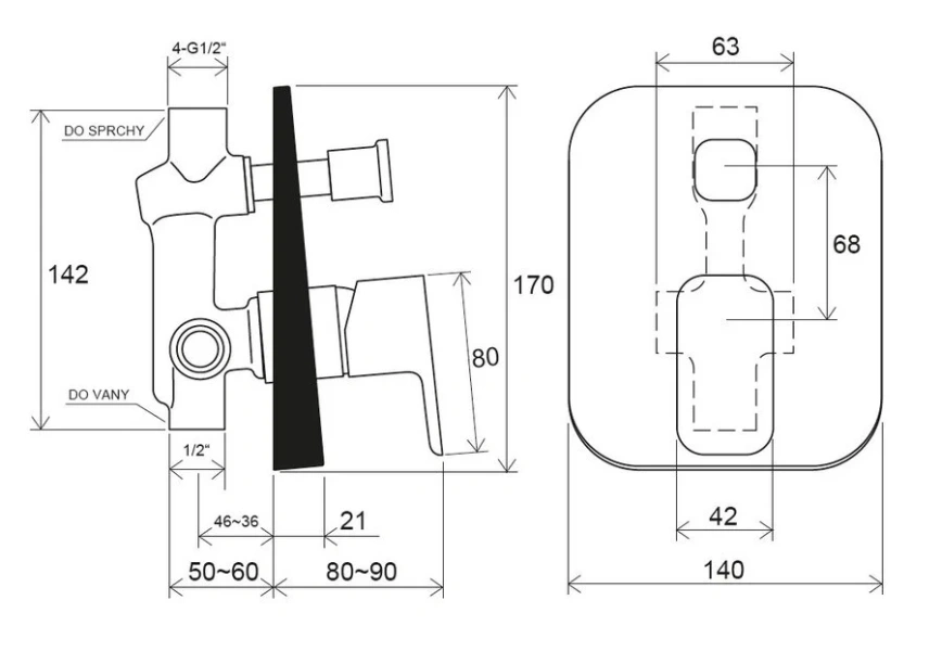 Смеситель для душа Ravak 10° Free черный X070156 (детальная фотография), для душа