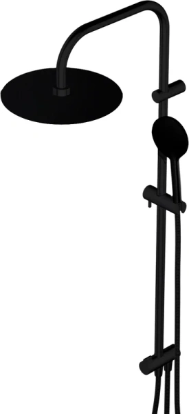 Душевая стойка Damixa Origin Bit с верхним и ручным душем, черная 977700300 (детальная фотография), черные