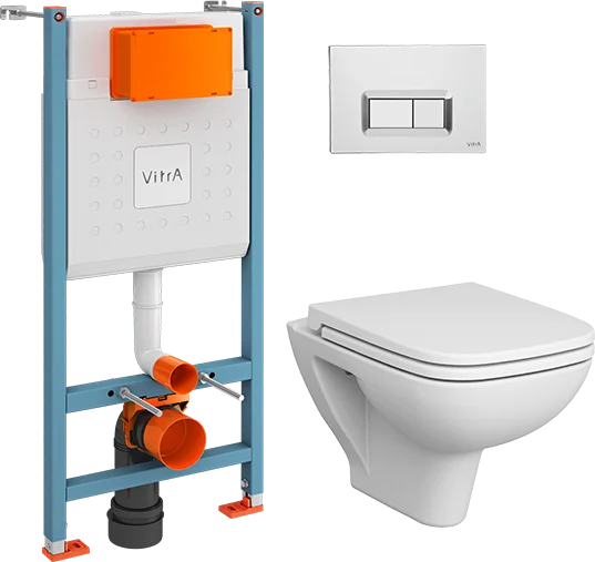 Унитаз с инсталляцией VitrA S20 безободковый 9004B003-7207 (детальная фотография)