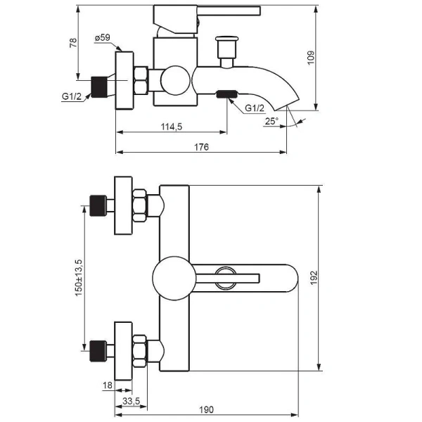 Смеситель для ванны Damixa Scandinavian Pure хром 361000000 (детальная фотография), для ванны