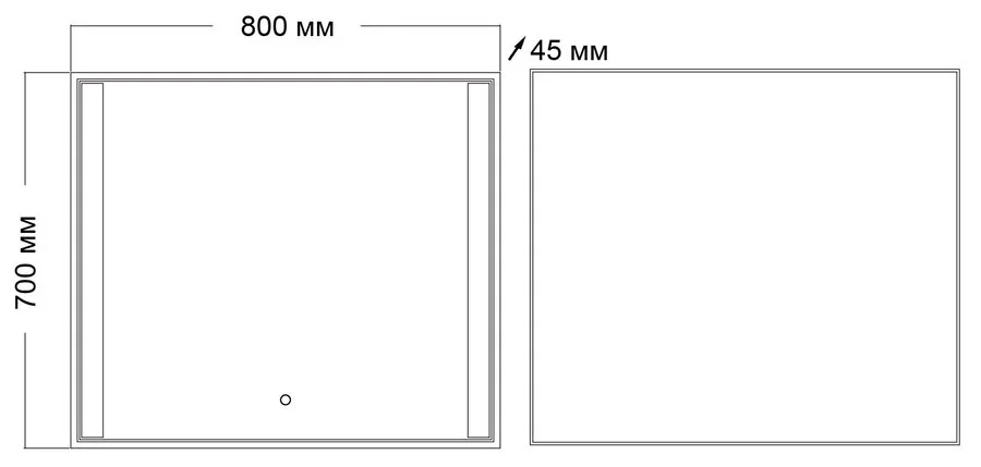 Зеркало с подсветкой Grossman Avrora 80 см прямоугольное 118070 (детальная фотография), по запросу