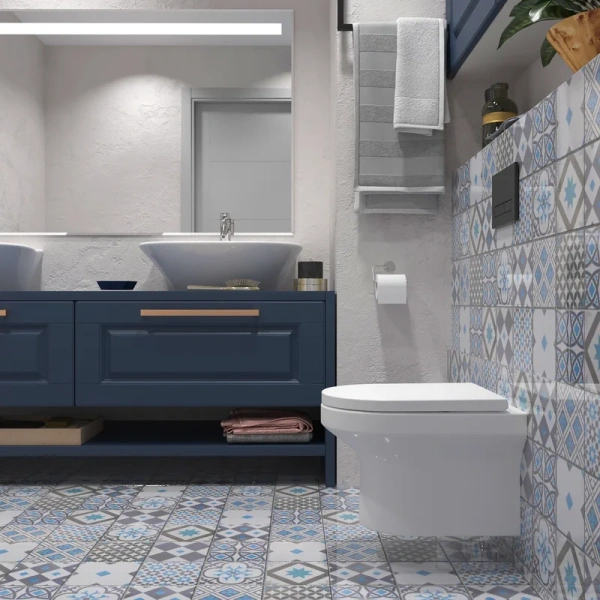 Унитаз подвесной Lavinia Boho Grance Hill с сиденьем микролифт 3307001R (детальная фотография), безободковые, сиденье с микролифтом , с антивсплеском