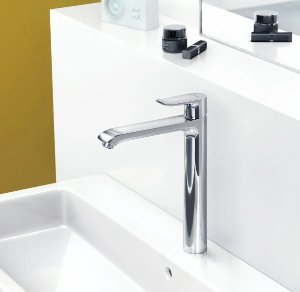 Смеситель для раковины Hansgrohe Metris однорычажный 31082000 (детальная фотография), на столешницу
