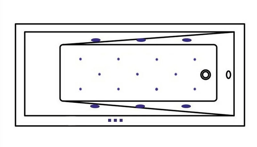 Ванна гидромассажная Whitecross Wave Relax, 170 х 75 см, увеличенная толщина акрила, усиленная армировка, белый/золото, 0101.170075.100.RELAX.GL (детальная фотография), современныe, hi-tech
