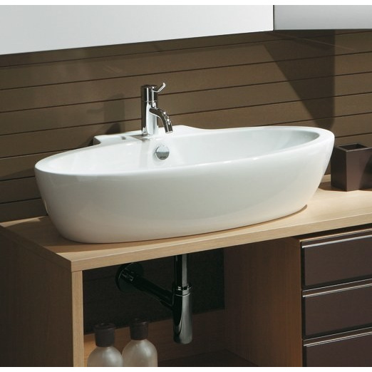 Раковина, цвет белый, Simas LFT Spazio LFT 34 BI (детальная фотография), накладные (на столешницу)