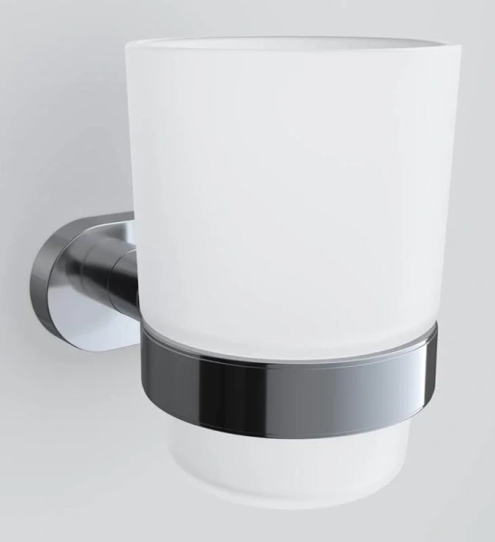 Стакан для ванной Am.Pm Sense A74343 настенный (детальная фотография), металлические, стеклянные
