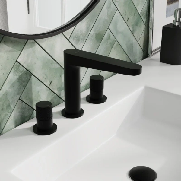 Смеситель для раковины WasserKRAFT Fulda черный 5235 (детальная фотография), современные, hi-tech