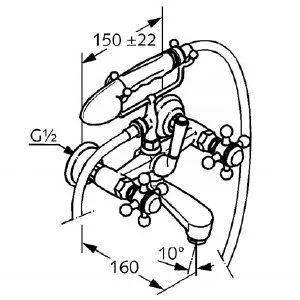 Смеситель для ванны Kludi 1926 золото 514414520 (детальная фотография), для ванны