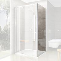 Неподвижная душевая стенка, профиль сатин, стекло прозрачное, Ravak Pivot PPS-80 90G40U00Z1