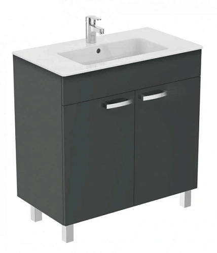 Тумба под раковину напольная Ideal Standard Tempo 80 см серая глянцевая - фото 1