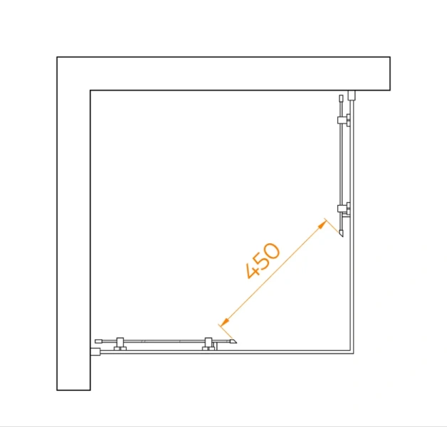 Душевой уголок RGW Passage PA-030B 80x80 см профиль черный, стекло матовое 3508103088-24 (детальная фотография), современные, hi-tech