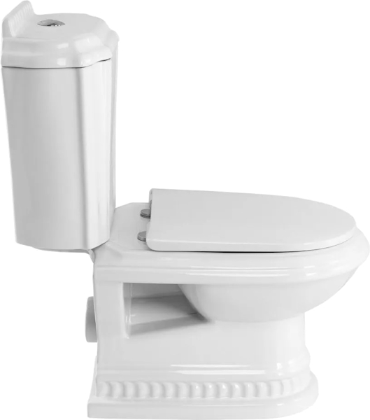 Унитаз компакт Cezares King Palace CZR-163-T горизонтальный выпуск (детальная фотография), недорогие, сиденье с микролифтом , с антивсплеском, компакт, низкие