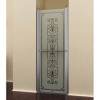 Душевая дверь, профиль бронза, матовое стекло, прозрачный узор, Romance Collection Bristol