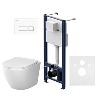 Унитаз с инсталляцией Am.Pm Like кнопка белая