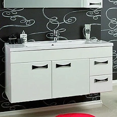 Тумба с раковиной подвесная Акватон Диор 1A167701DR010 100 см с двумя дверцами и двумя ящиками