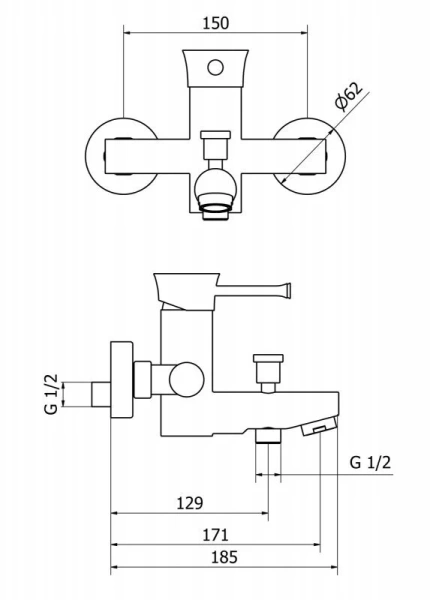 Смеситель для ванны Cezares Positano хром POSITANO-VM-01 (детальная фотография), для ванны