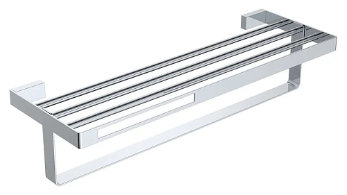 Полочка для ванной Boheme Q с полотенцедержателем, хром - фото 7