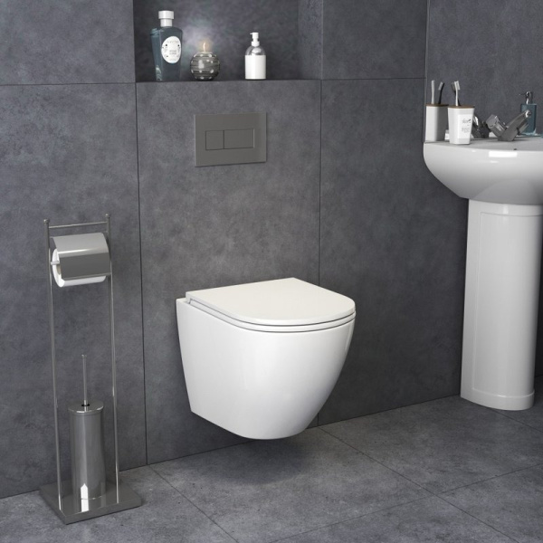 Унитаз подвесной Grossman безободковый белый глянцевый GR-4455S (детальная фотография), подвесные, встраиваемые