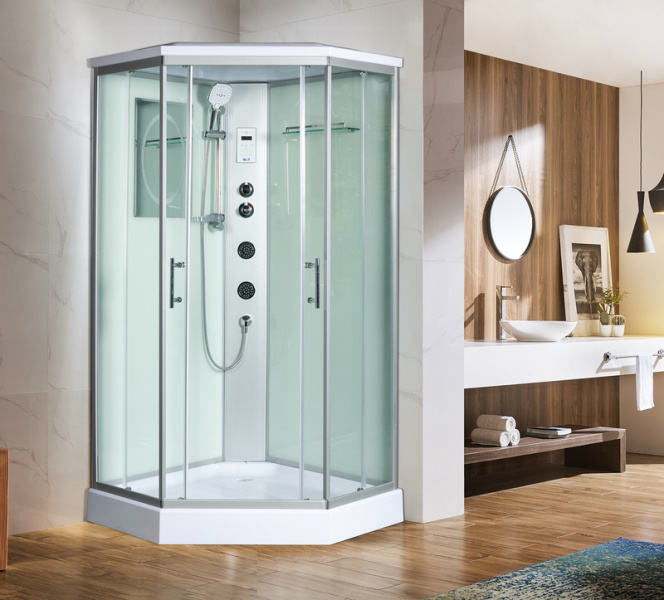 Душевая кабина WeltWasser WW500 90x90 см с гидромассажем WW500 NESSE 904 (детальная фотография), многоугольные