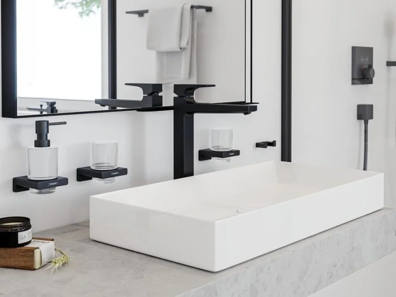 Смеситель для раковины Hansgrohe Metropol матовый черный 32512670 (детальная фотография), современные, hi-tech