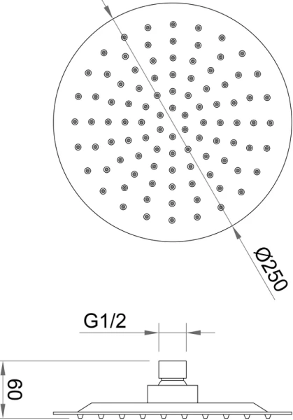 Верхний душ BERGES Ventas хром 074003 (детальная фотография), современные, hi-tech