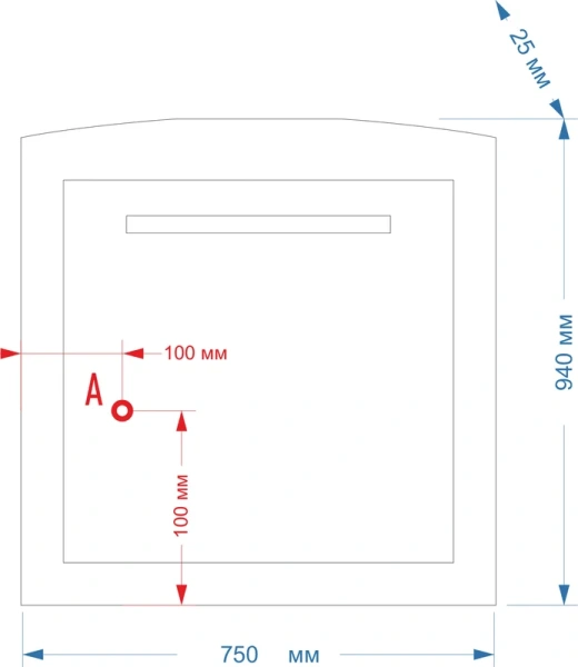 Зеркало с подсветкой Misty Манхеттен 75 см с полкой П-Мнх03075-221Св (детальная фотография), прямоугольные