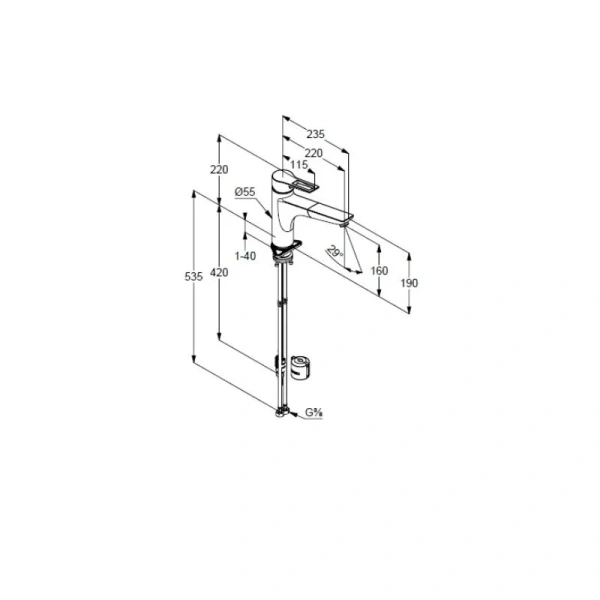Смеситель для кухни Kludi Mix для безнапорных водонагревателей 329440562 (детальная фотография), для кухни