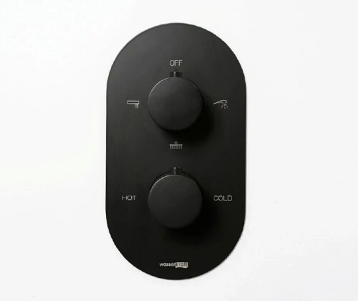 Душевой комплект WasserKRAFT Elbe с термостатом A177477 (детальная фотография), черные