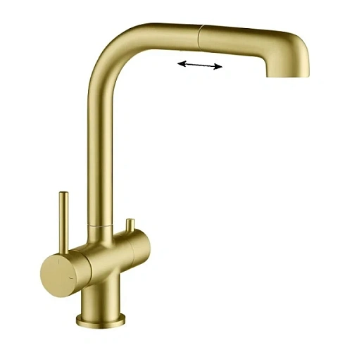 Смеситель для питьевой воды Timo Saona золото матовое - фото 4