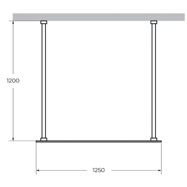 Душевая перегородка Cezares Liberta 125 см алюминиевый профиль LIBERTA-L-2-125-120-C-NERO (детальная фотография), современные, hi-tech