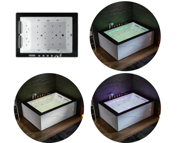 Ванна акриловая Gemy 180 x 130 см G9259 (детальная фотография), с гидромассажем, маленькие, глубокие