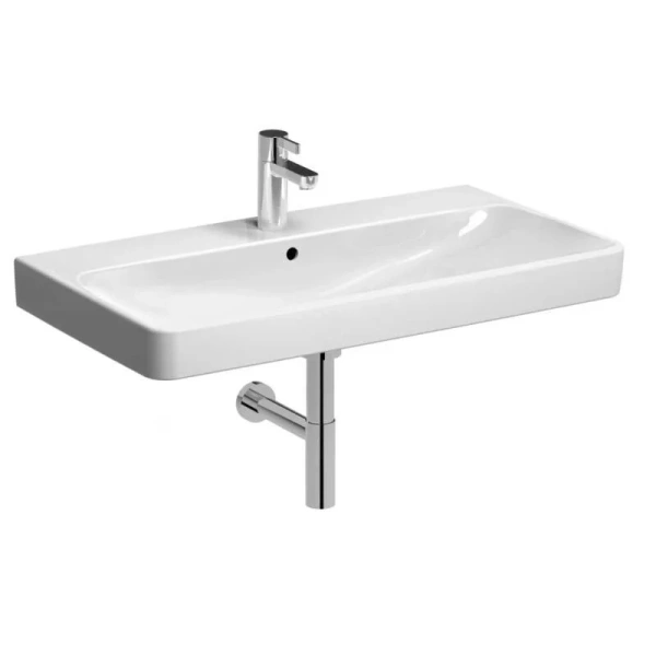 Раковина Geberit Smyle Square 75 см с отверстием для смесителя 500.249.01.1 (детальная фотография), из санфарфора