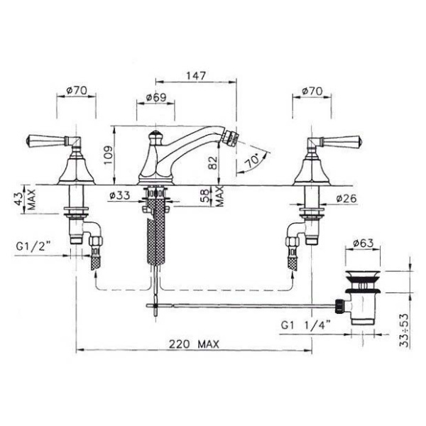 Схема (детальная фотография), для биде