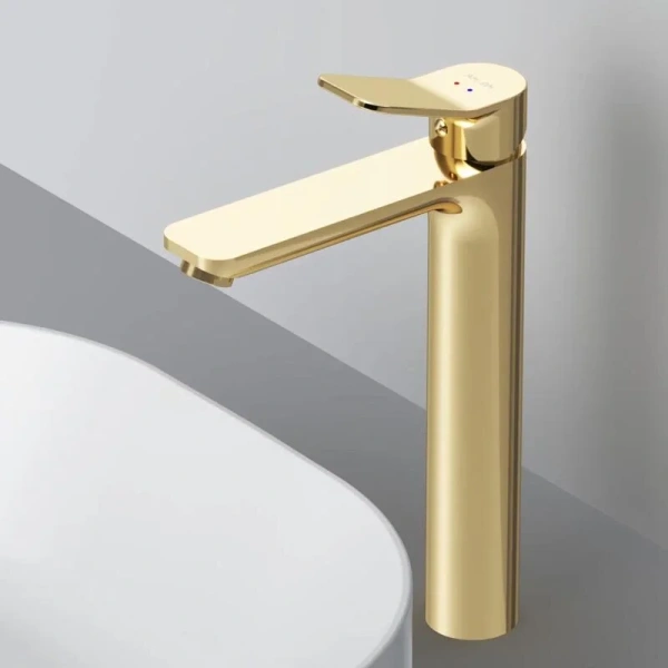 Смеситель для раковины Am.Pm X-Joy золото F85A92099 (детальная фотография), с коротким изливом