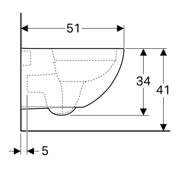 Унитаз подвесной Geberit Acanto безободковый 500.600.01.2 (детальная фотография), в наличии