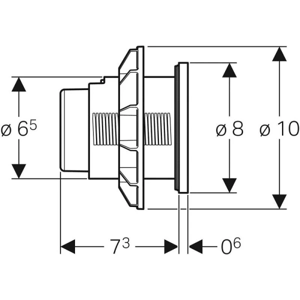 Пневмокнопка управления смывом унитаза, цвет матовый хром, Geberit 116.050.46.1 (детальная фотография), нет в наличии index_1