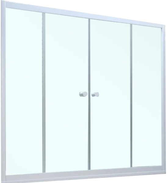 Душевая шторка на ванную профиль белый стекло прозрачное Vegas-glass Z2V NOVO 170 01 01 (детальная фотография)