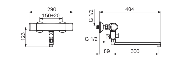 Смеситель для ванны Oras Nova термостатический 7446X (детальная фотография), для ванны