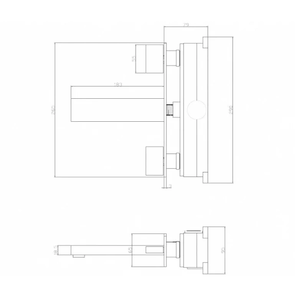 Смеситель для раковины Abber Daheim AF82122 скрытого монтажа (детальная фотография), для раковины