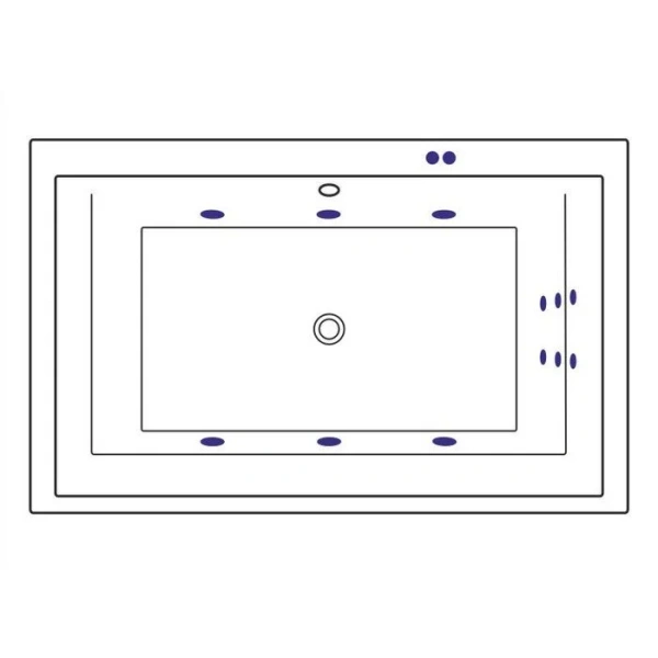 Ванна гидромассажная Excellent Crown Lux Line 190 x 120 см, белый/золото, WAEX.CRO19.LINE.GL (детальная фотография), современныe, hi-tech