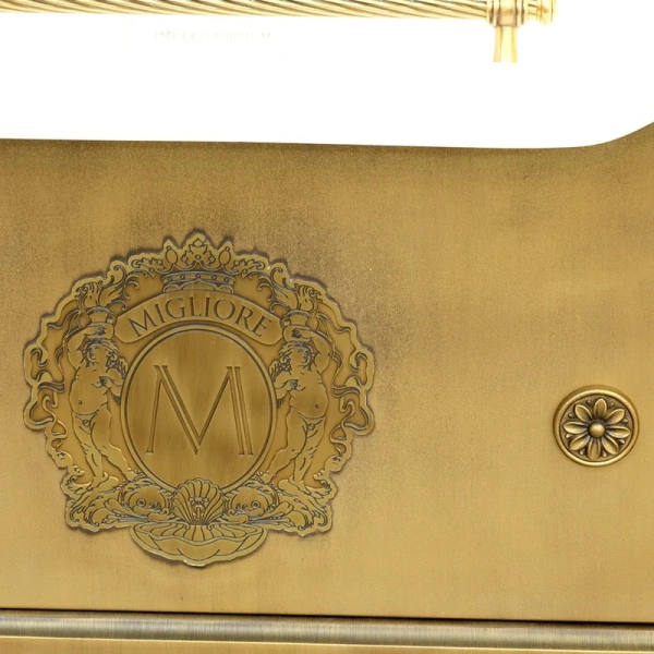 Ванна из искусственного камня Migliore Impero Podium 180х87 см бронза 26173 (детальная фотография), ретро, в классическом стиле, прованс, декорированныe