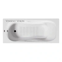 Чугунная ванна Vinsent Veron Aura VAU1507542-AS, 150 x 75 см, с антискользящим покрытием, цвет белый