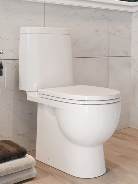 Унитаз компакт Sanita Luxe Fest с сиденьем микролифт WC.CC/Fest/2-DM/WHT.G/S1 (детальная фотография), современные, hi-tech, круглые