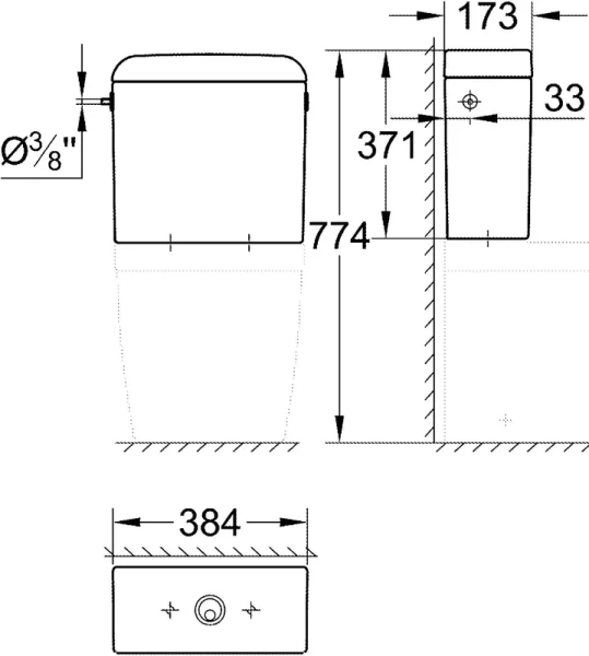 Бачок для унитаза Grohe Euro Ceramic 39333000 (детальная фотография), нет в наличии