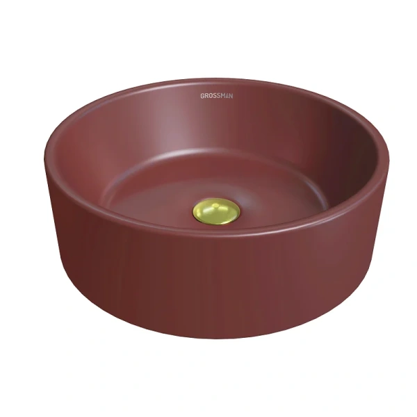 Раковина Grossman Color 41 см бордовая матовая GR-3013VIM (детальная фотография)